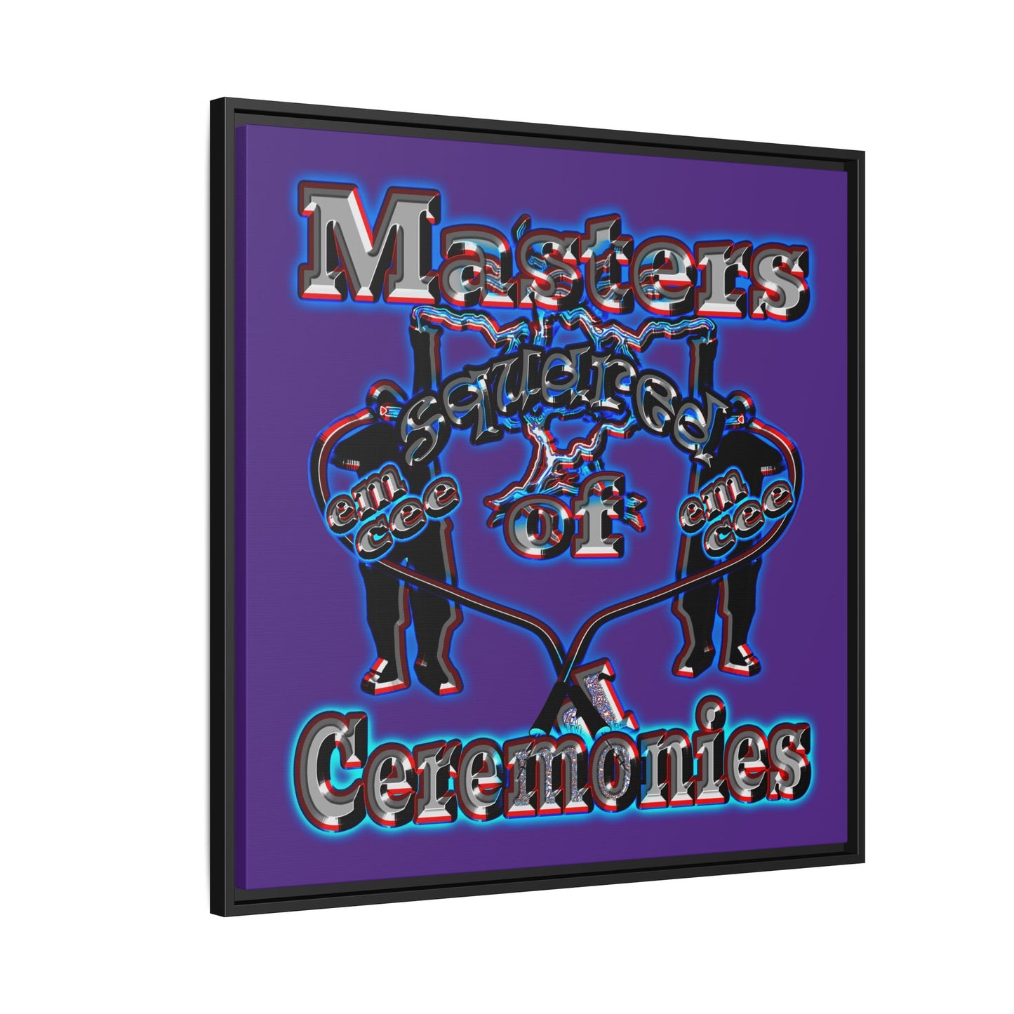 em cee squared - framed canvas art (purple)