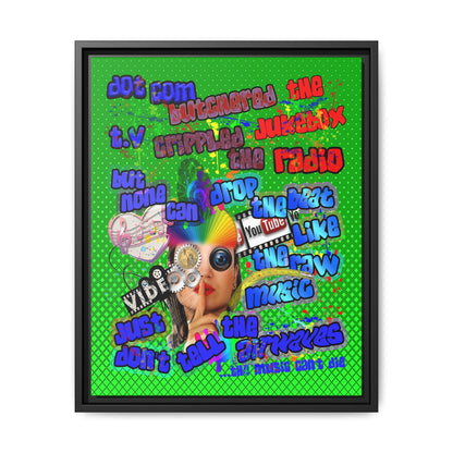 drop the beat - framed canvas art (logo green)