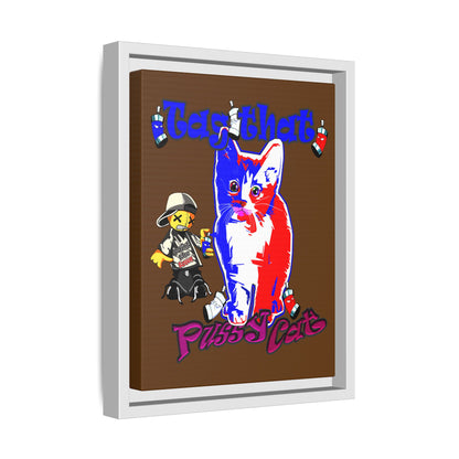 tag that - framed canvas art (brown)