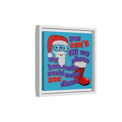 santa's shoes - framed canvas art (turquoise)