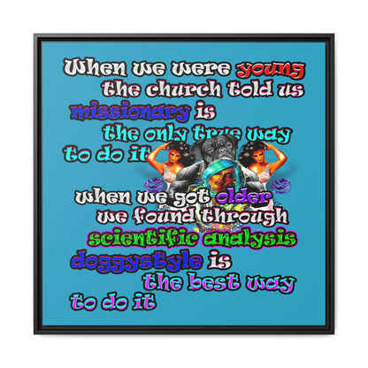 doggystyle - framed canvas art (turquoise)
