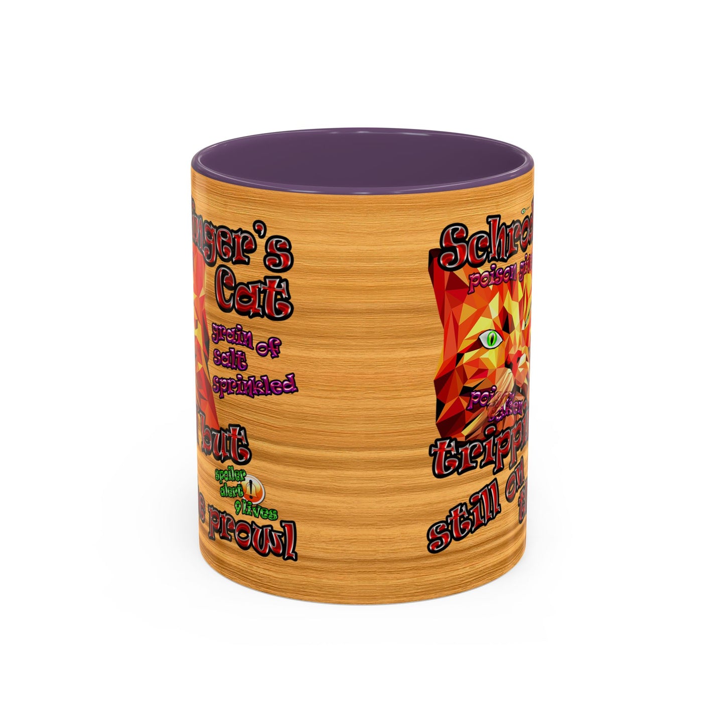 schrodinger's cat - Accent Mug (butterscotch wood finish)