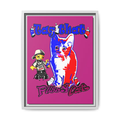 tag that - framed canvas art (pink)
