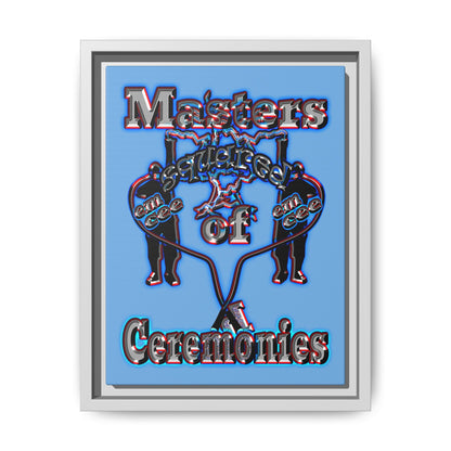 em cee squared - framed canvas art (light blue)