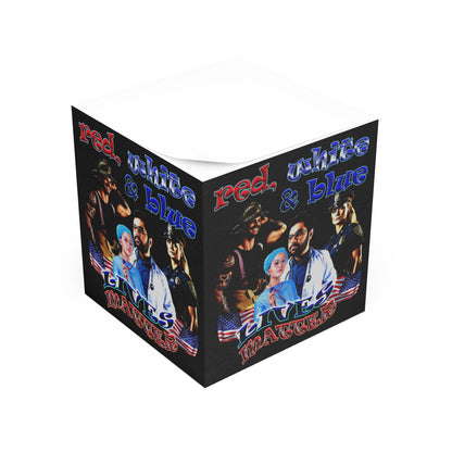 rw&b lives matter - note cube (black)
