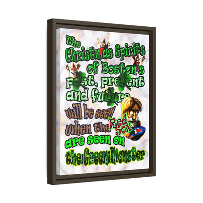 christmas spirits of boston - framed canvas art (white marble)