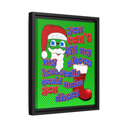 santa's shoes - framed canvas art (logo green)