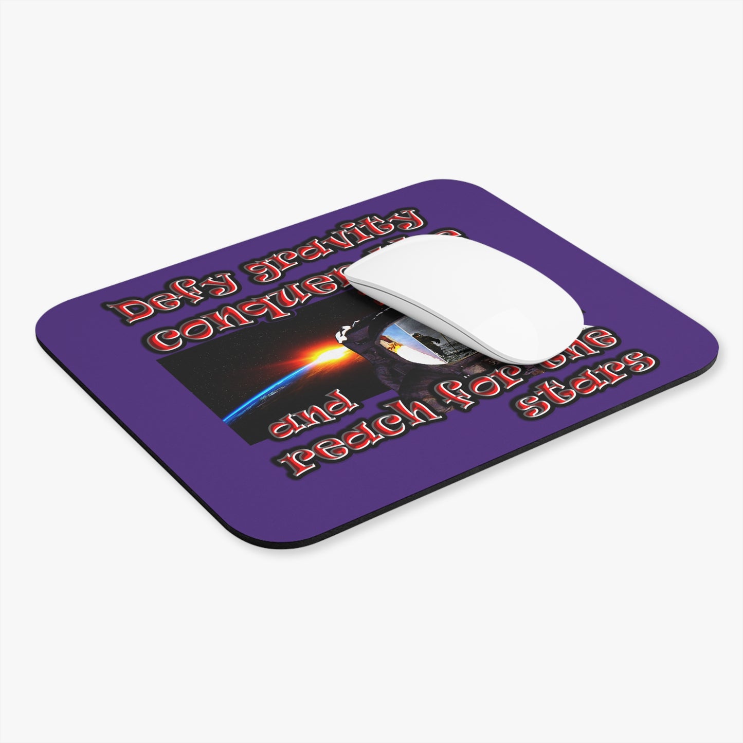 defy conquer reach - Mouse Pad (Rectangle) (purple)