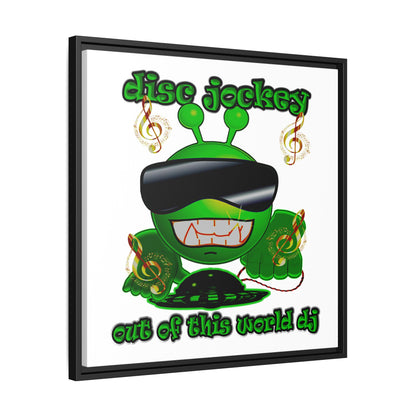 disc jockey - framed canvas art (white)