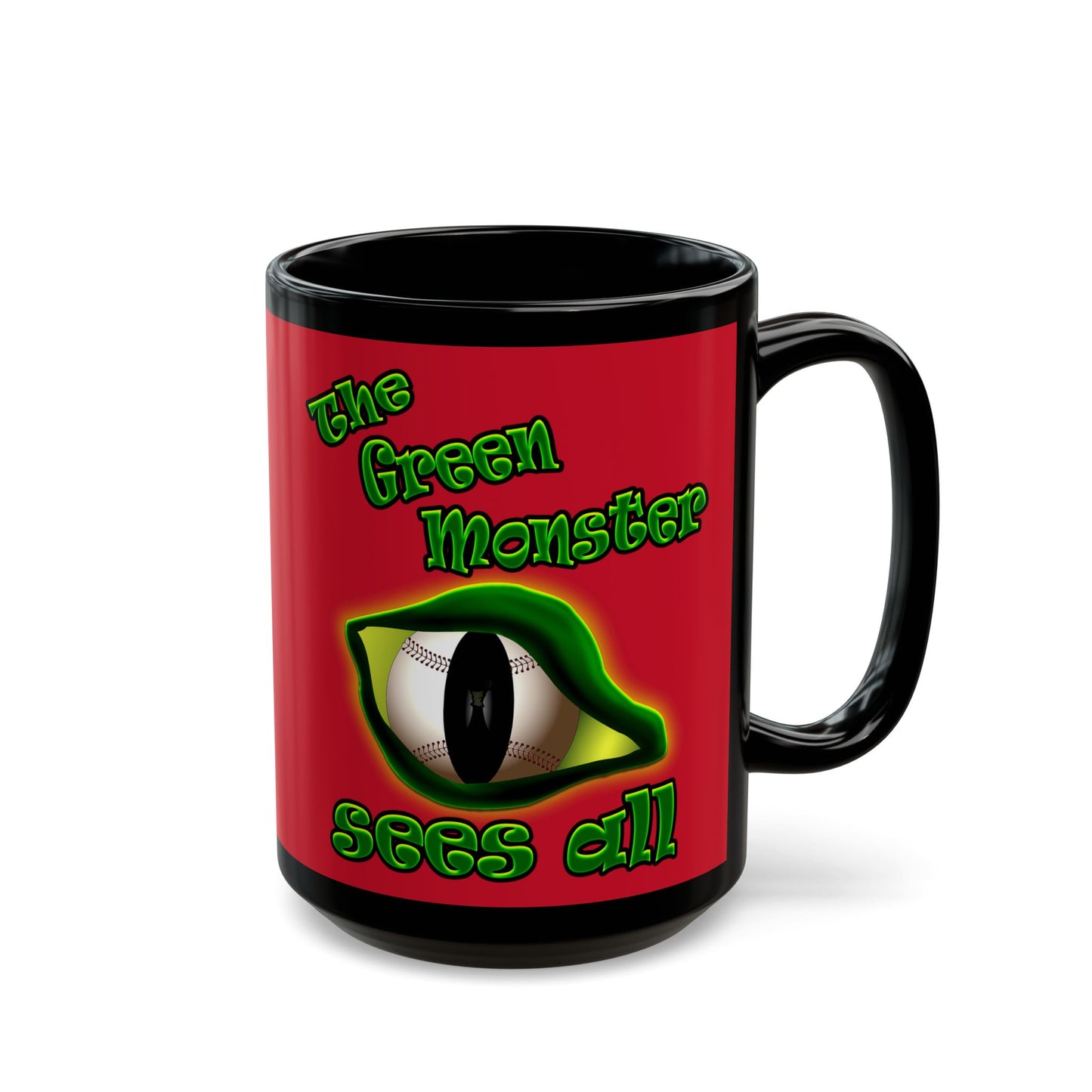 green monster - Black Mug (dark red)