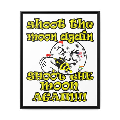 shoot the moon again - framed canvas art (white)