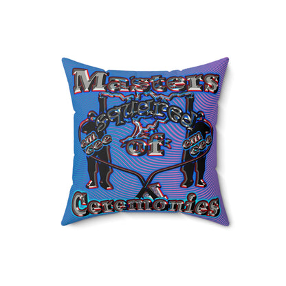 em cee squared - Faux Suede Square Pillow - (light blue-purple wave)