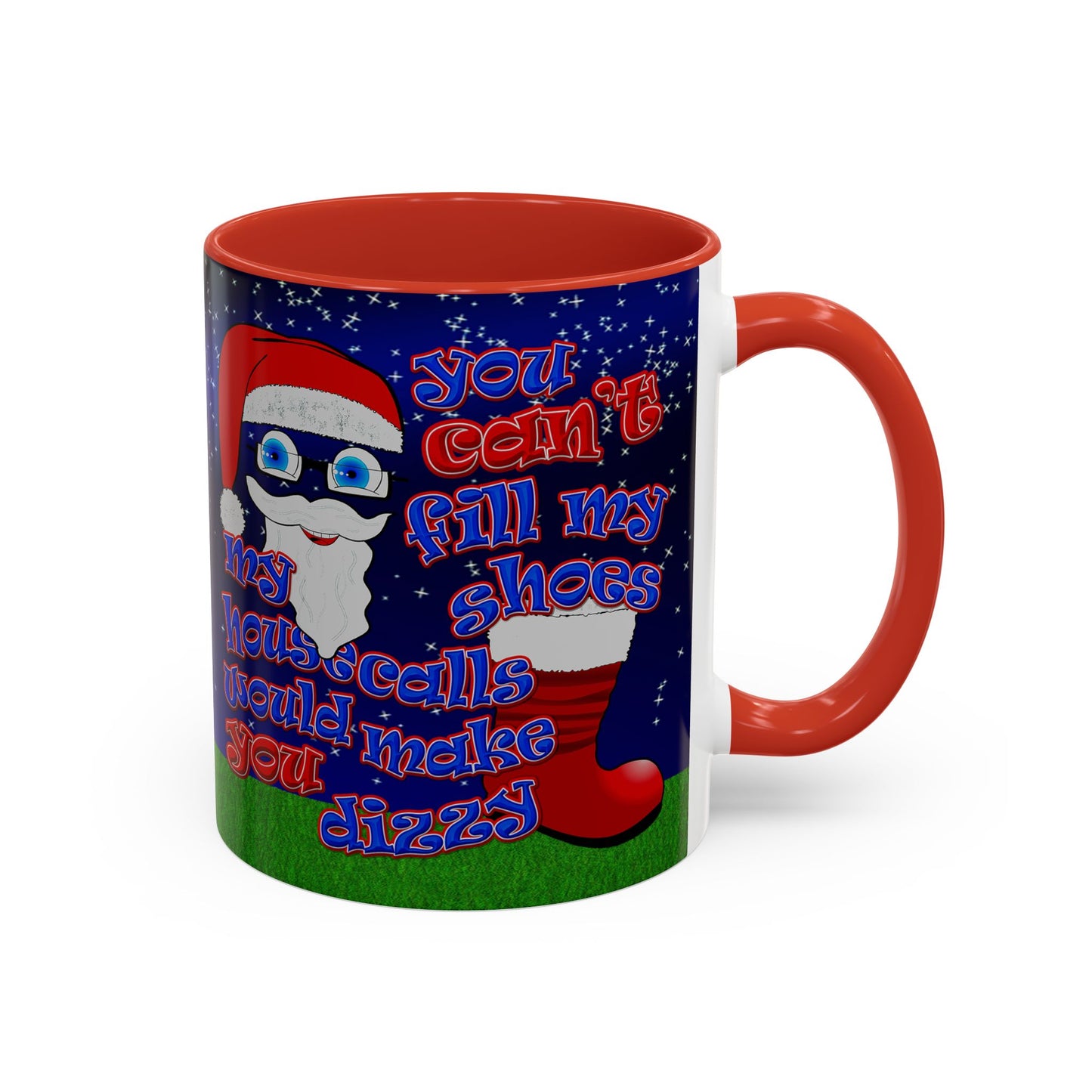 santa's shoes - Accent Mug ('snoops' background)