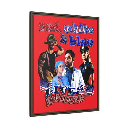 rw&b lives matter - framed canvas art (red)