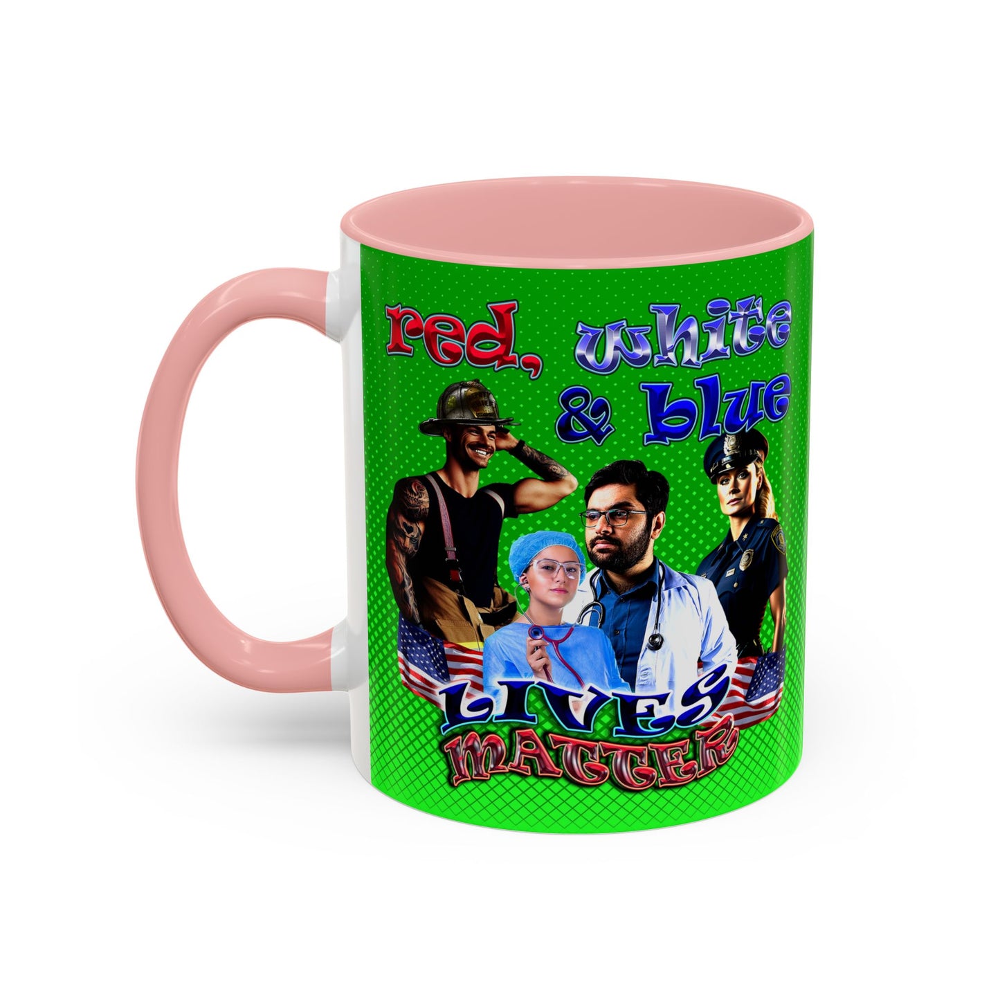 rw&b lives matter - Accent Mug (logo green)