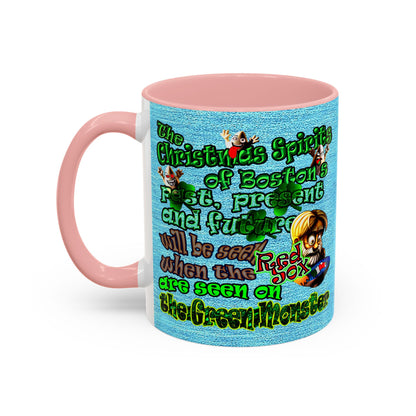 christmas spirits of boston - Accent Mug (faded blue)