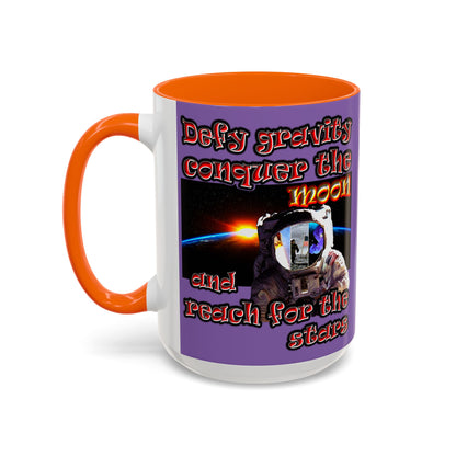 defy conquer reach - Accent Mug (light purple)