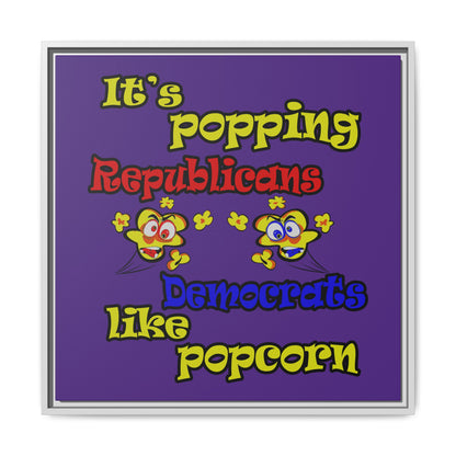 popping like popcorn - framed canvas art (purple)