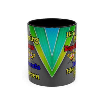 popping like popcorn - Accent Mug (rainbow split)