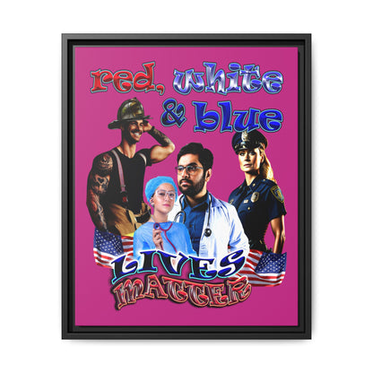 rw&b lives matter - framed canvas art (pink)