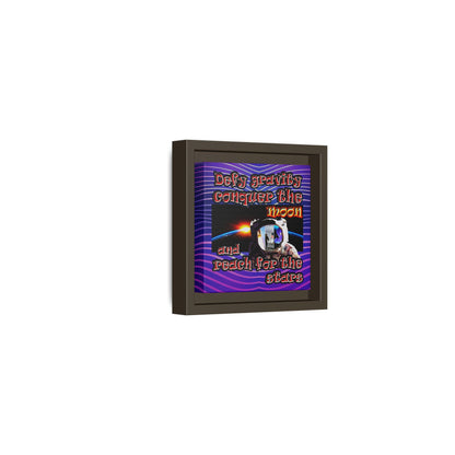 defy conquer reach - framed canvas art (purple wave)