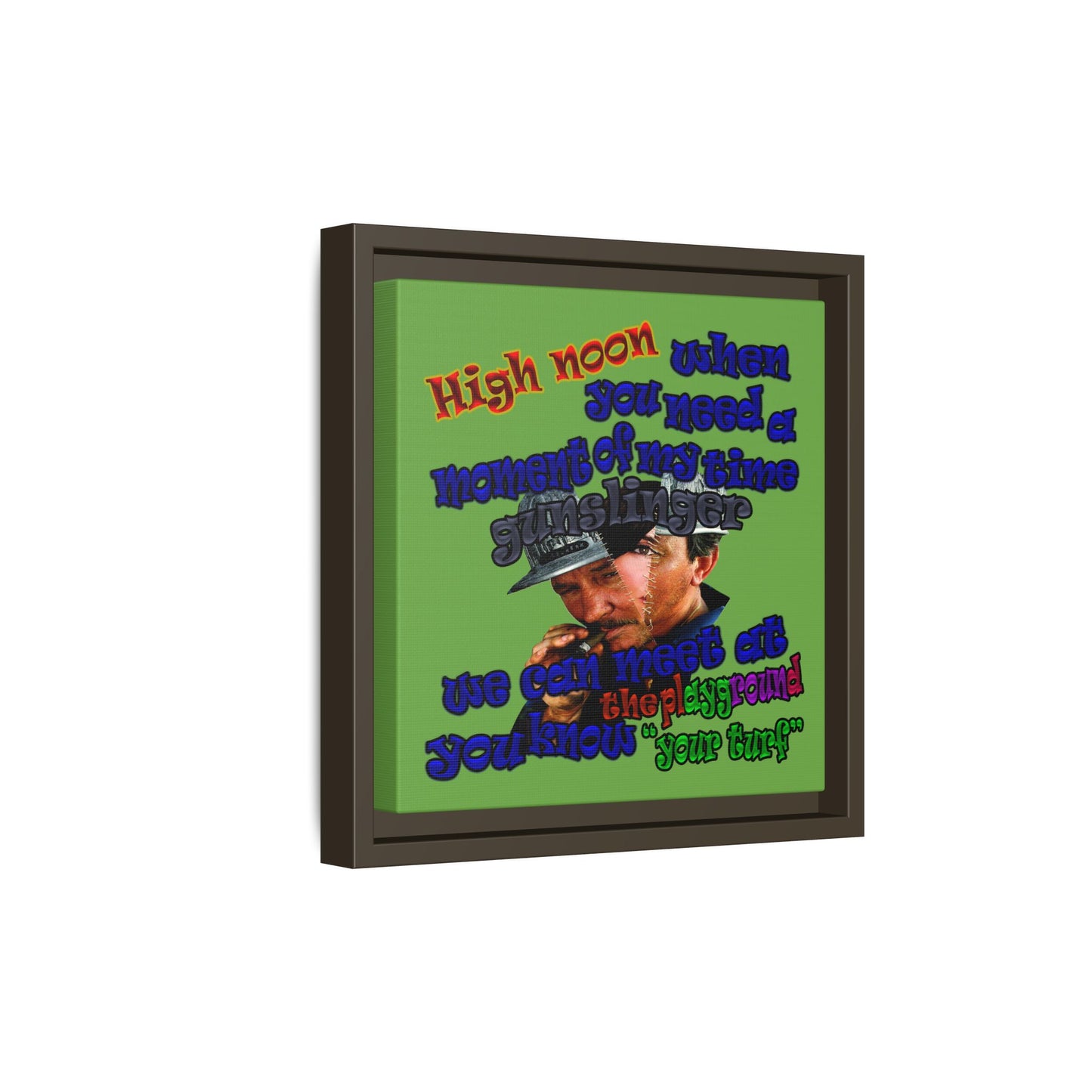 high noon - framed canvas art (green)