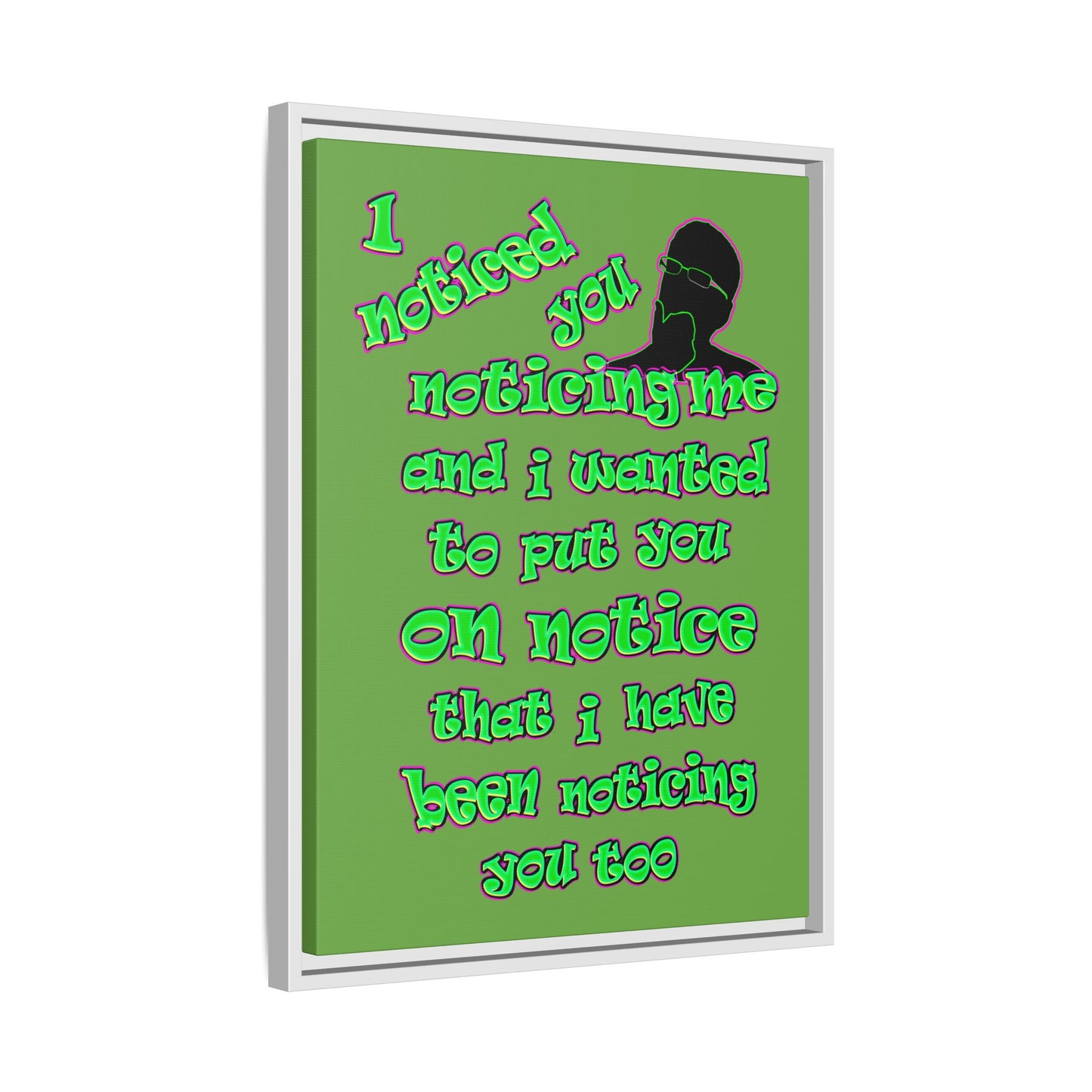 noticed you noticing - framed canvas art (green)
