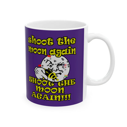 shoot the moon again - White Mug (purple)