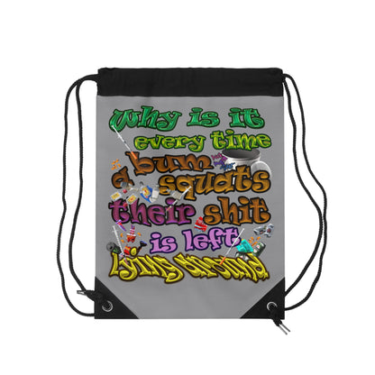 the bum's shit - Drawstring Bag (grey)