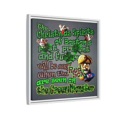 christmas spirits of boston - framed canvas art (grey-light grey)