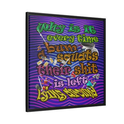 the bum's shit - framed canvas art (purple wave)