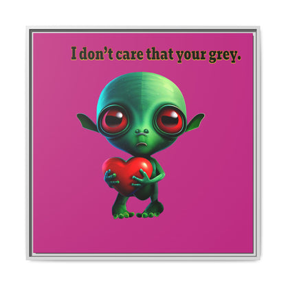 I don't care that your grey - framed canvas art (pink)