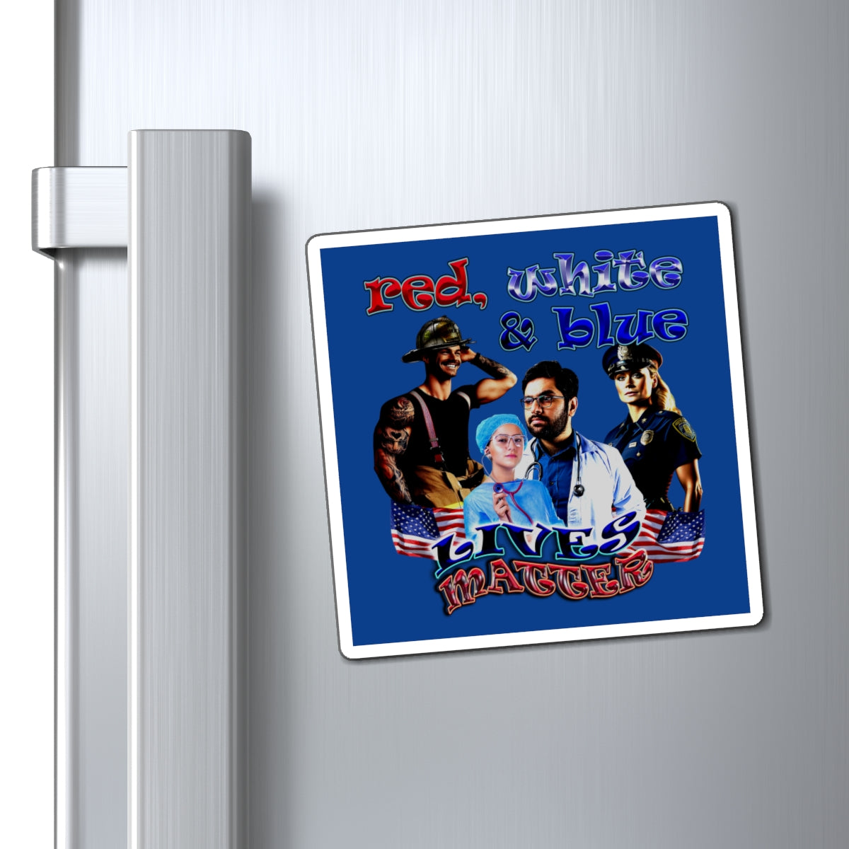rw&b lives matter - Magnets - (dark blue)