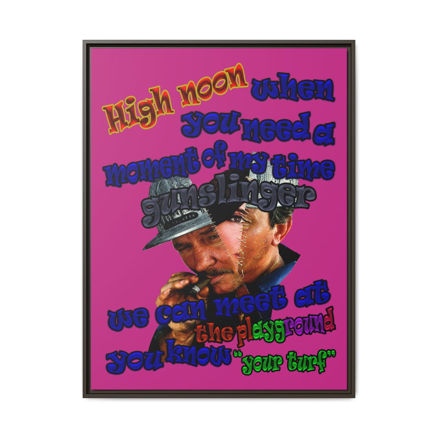 high noon - framed canvas art (pink)