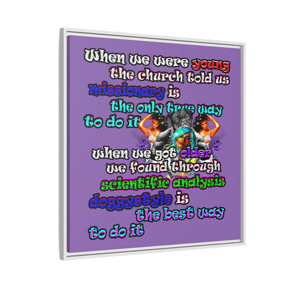 doggystyle - framed canvas art (light purple)