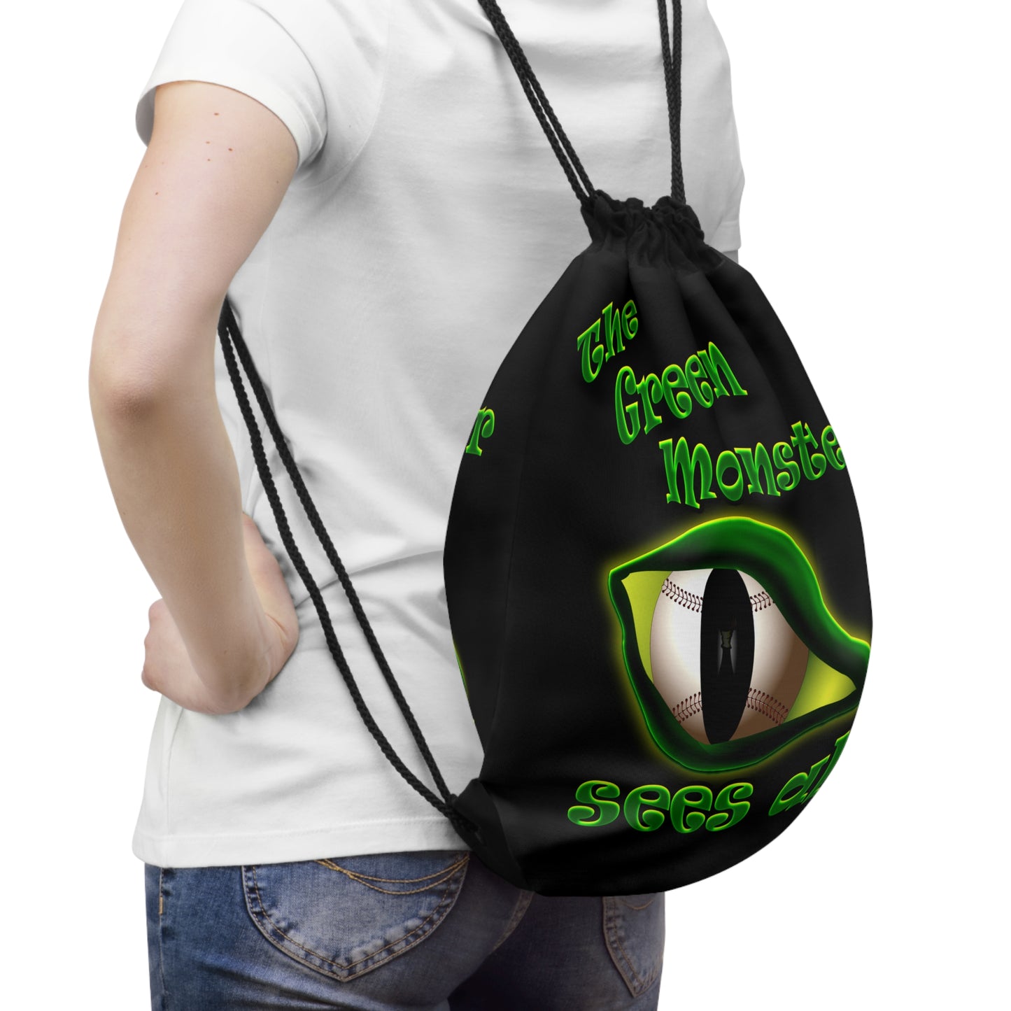 green monster - Drawstring Bag (black)
