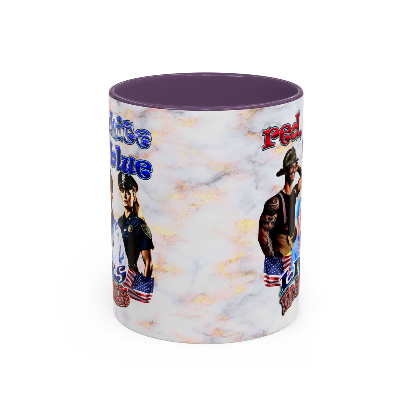 rw&b lives matter - Accent Mug (white marble)