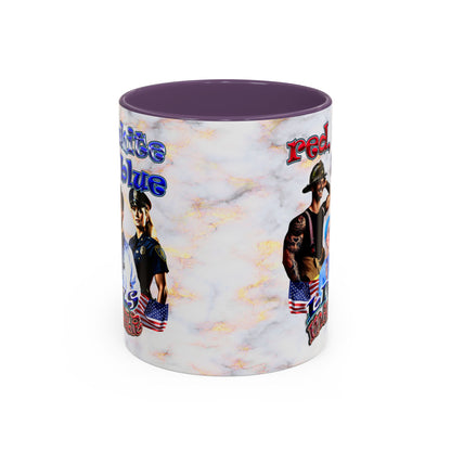 rw&b lives matter - Accent Mug (white marble)