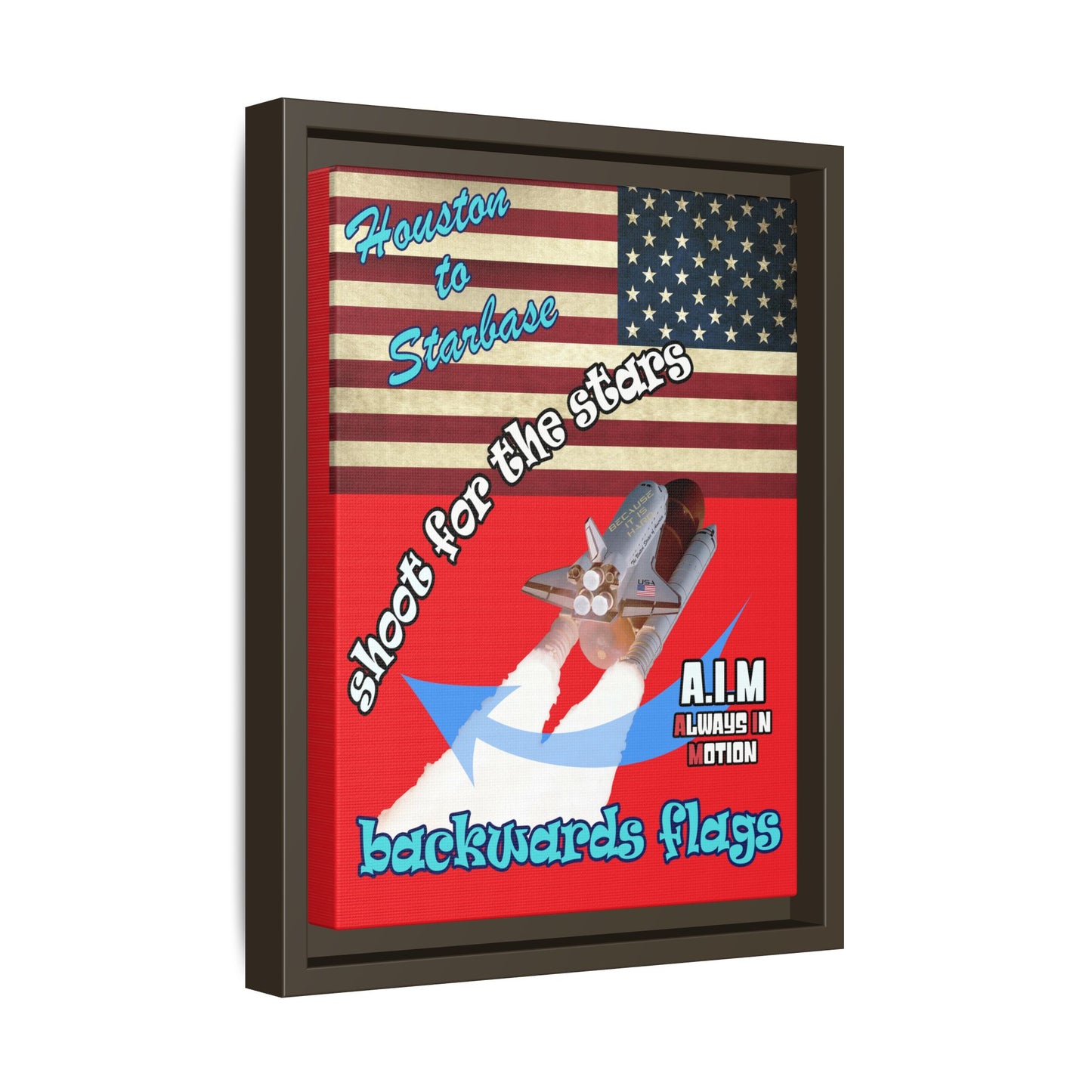 shoot for the stars - framed canvas art (red)