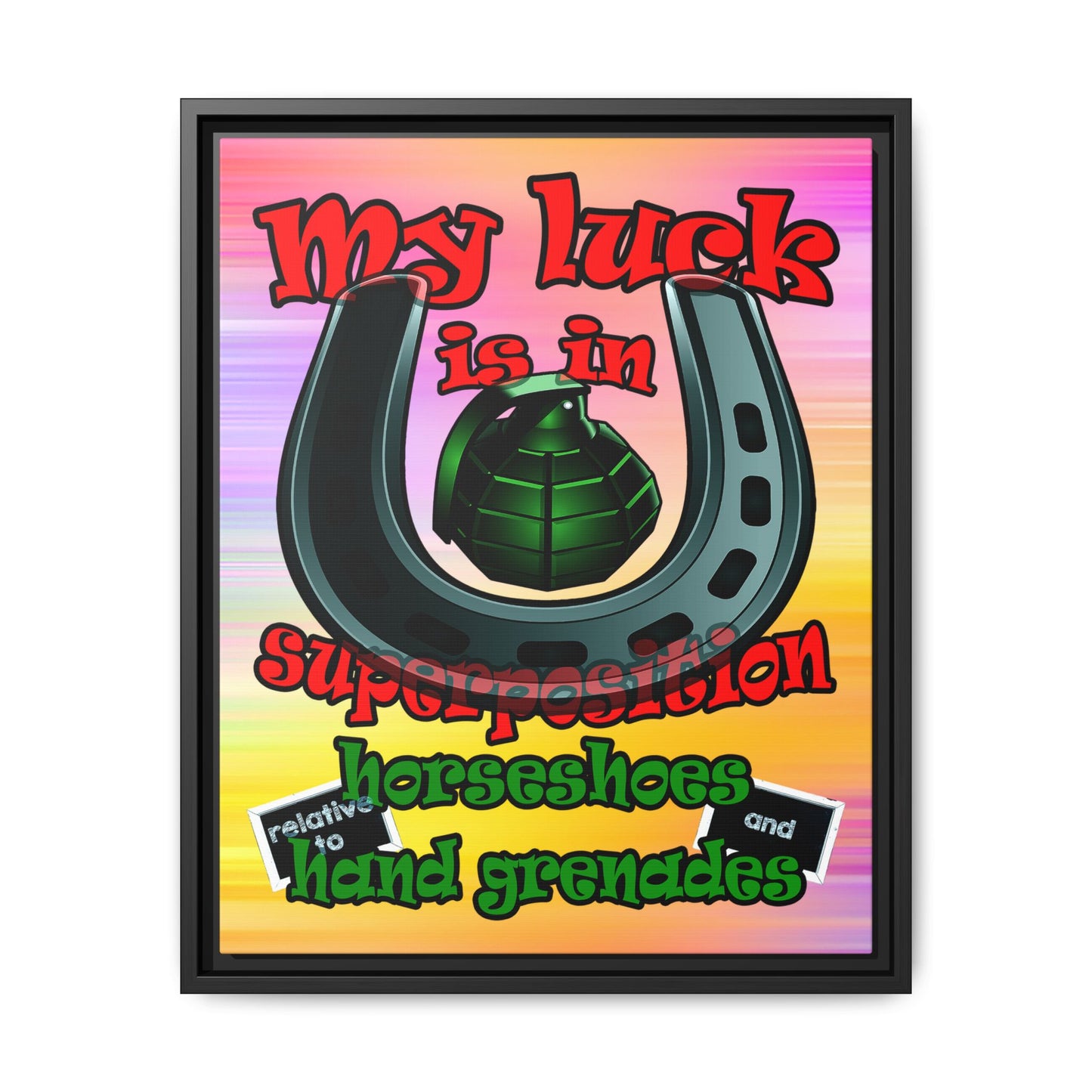 my luck - framed canvas art (color blur)