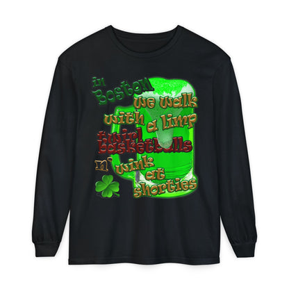 celtics logo - Unisex Garment-dyed Long Sleeve T-Shirt