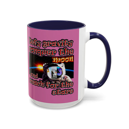 defy conquer reach - Accent Mug (light pink)