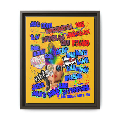 drop the beat - framed canvas art (yellow)