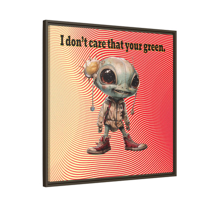 I don't care that your green - framed canvas art (yellow-orange wave)