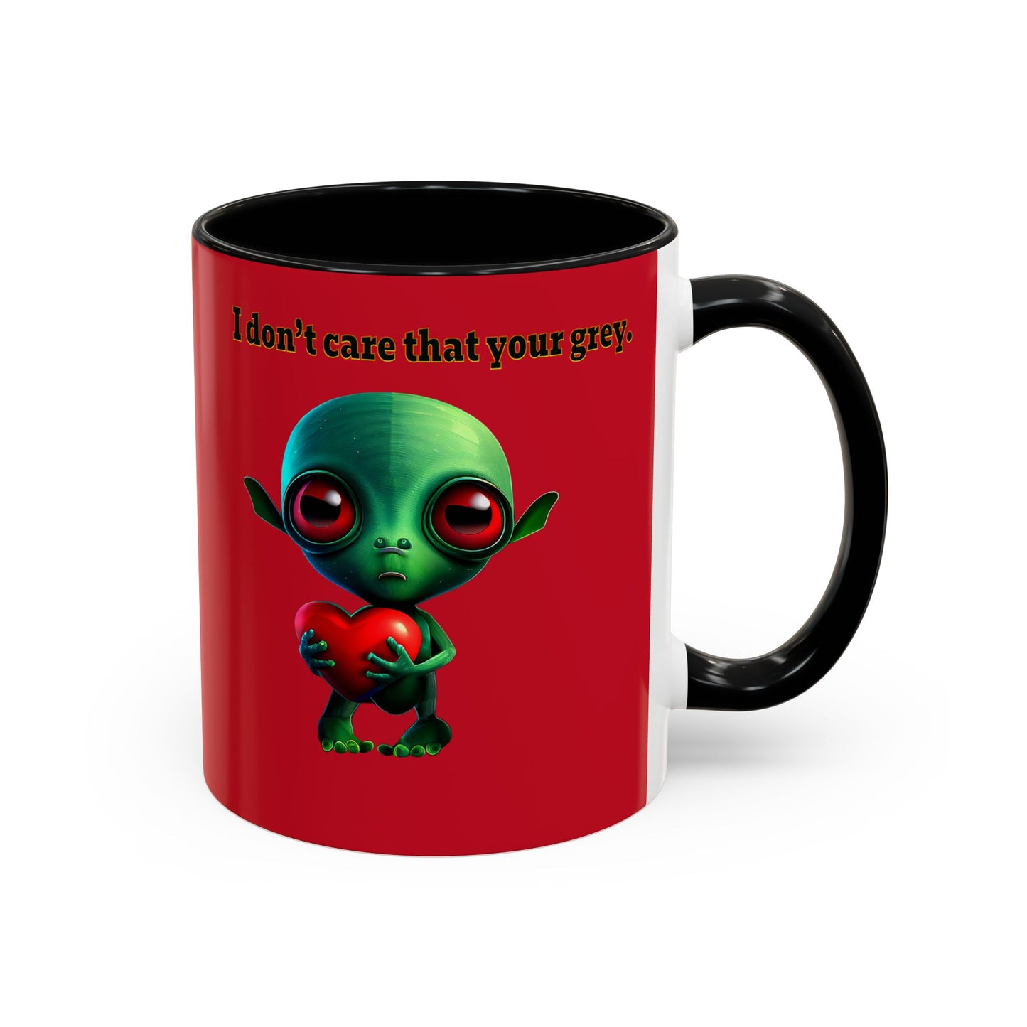 I don't care that your grey - Accent Mug (dark red)