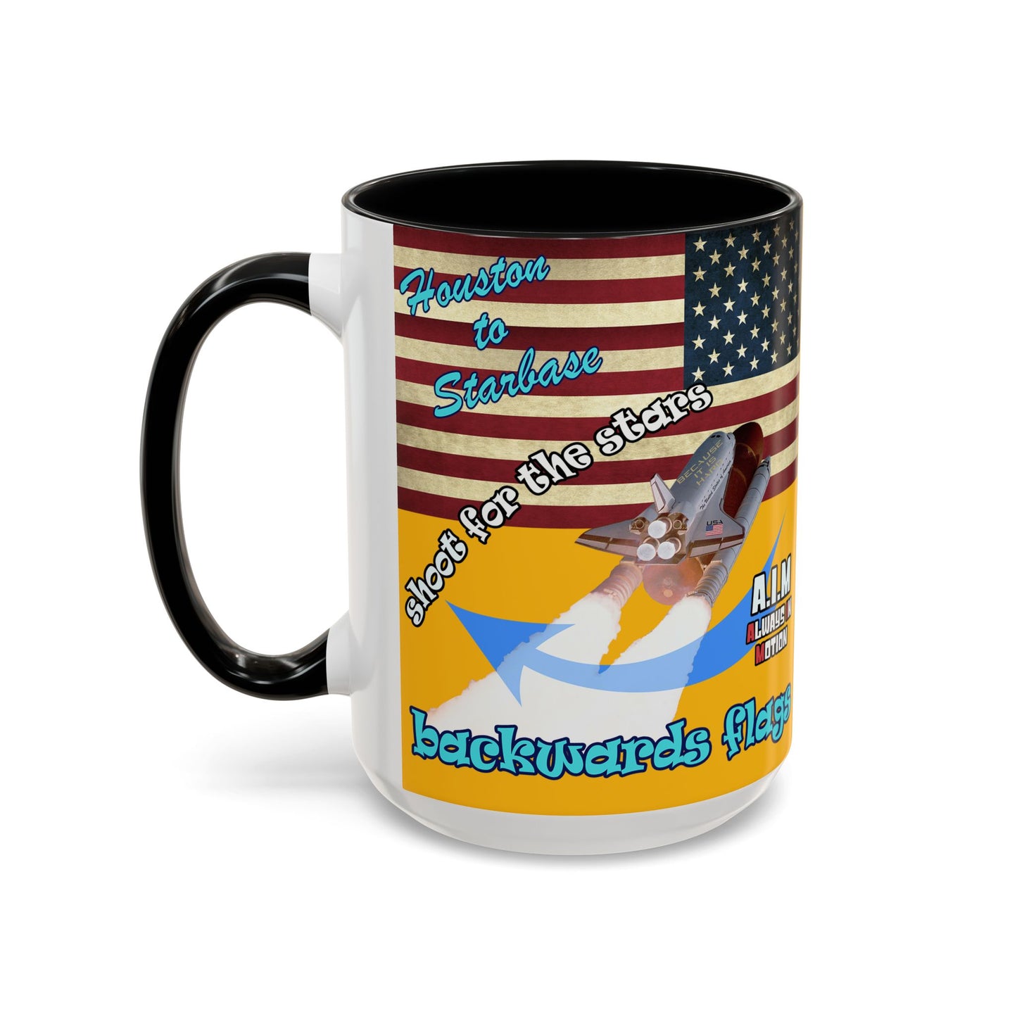 shoot for the stars - Accent Mug (yellow)