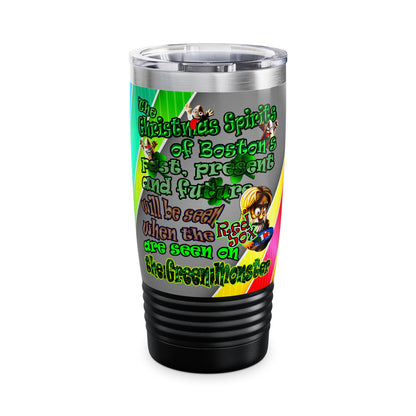 christmas spirits of boston - Ringneck Tumbler, 20oz (rainbow split)
