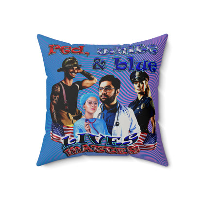 rw&b lives matter - Faux Suede Square Pillow - (light blue-purple wave)