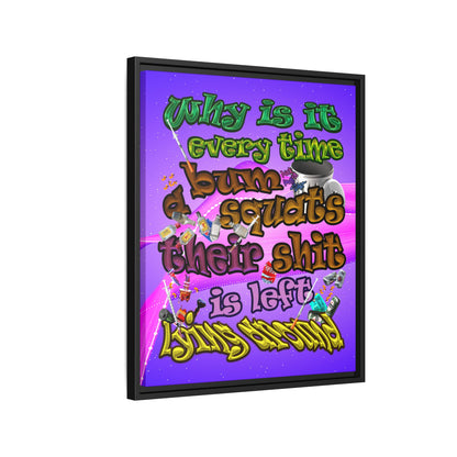 the bum's shit - framed canvas art (purple-pink wave)