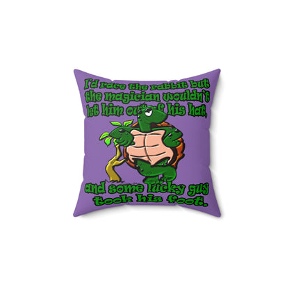 turtle race - Spun Polyester Square Pillow - (light purple)